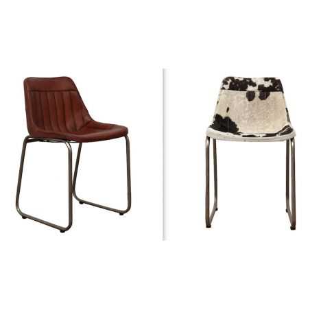 Leather Industrial Cowhide Dining Chair Smithers Archives Smithers of Stamford £222.50 