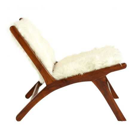 Scandinavian White Furry Chair Vintage Furniture Smithers of Stamford £550.00 