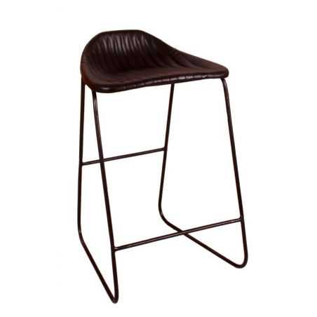 Black Leather Bar Stools Industrial Furniture Smithers of Stamford £256.25 