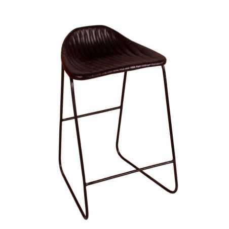 Black Leather Bar Stools Industrial Furniture Smithers of Stamford £256.25 