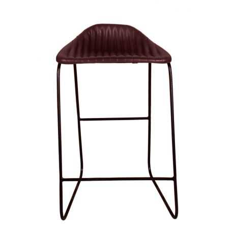 Brown Leather Bar Stools Industrial Furniture Smithers of Stamford £256.25 