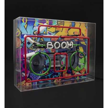 Boombox Large Glass Neon Light Gifts Smithers of Stamford £164.00 