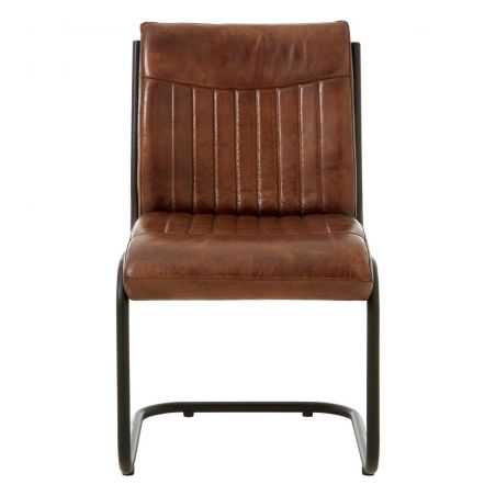 Industrial Grey & Tan Leather Chair Industrial Furniture Smithers of Stamford £395.00 