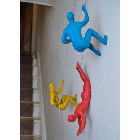 Coloured Climbing Men Wall Sculpture Retro Ornaments Smithers of Stamford £83.00 