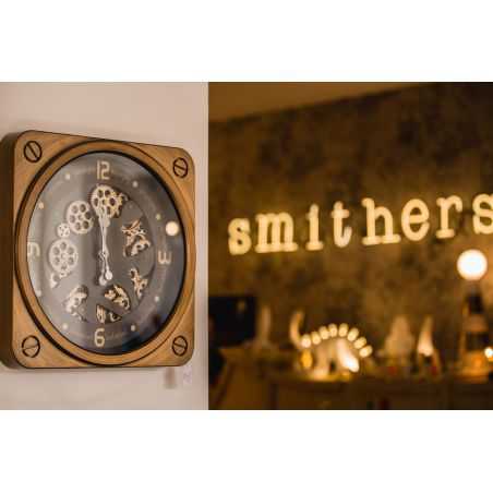 Gold Mechanical Wall Clock Designer Clocks Smithers of Stamford £228.00 