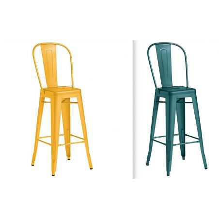 Industrial Coloured Metal Bar Stool With Backs Industrial Furniture Smithers of Stamford £237.00 