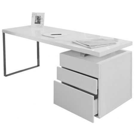 White Gloss Office Desk Designer Furniture Smithers of Stamford £1,200.00 