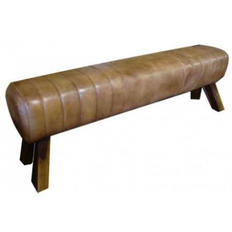 Light Brown Leather Pommel Bench Designer Furniture Smithers of Stamford £737.50 