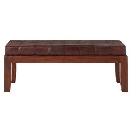 Brown Leather Bench Seat Designer Furniture Smithers of Stamford £575.00 