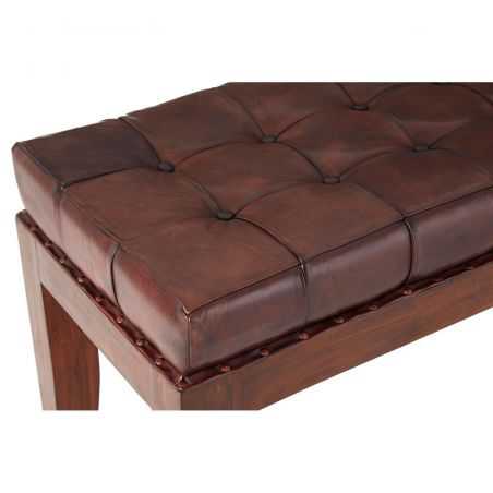 Brown Leather Bench Seat Designer Furniture Smithers of Stamford £575.00 