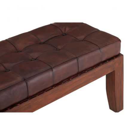 Brown Leather Bench Seat Designer Furniture Smithers of Stamford £575.00 