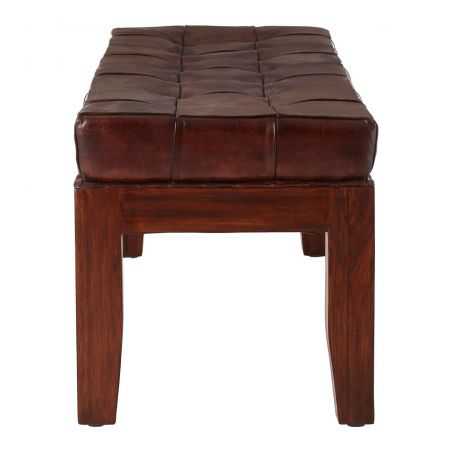 Brown Leather Bench Seat Designer Furniture Smithers of Stamford £575.00 