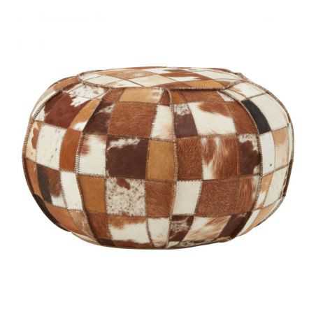 Round Tan Leather Footstool Footstools Smithers of Stamford £210.00 