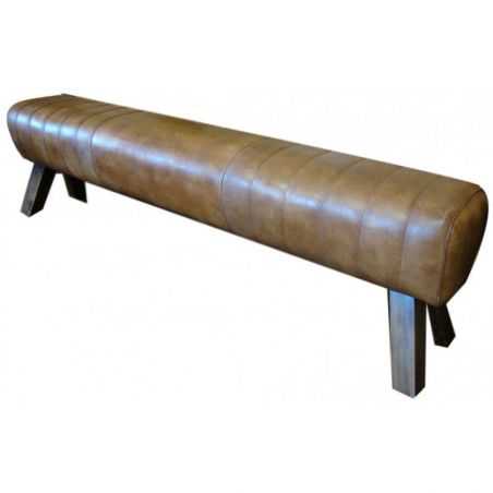 Light Brown Leather Pommel Bench Designer Furniture Smithers of Stamford £737.50 