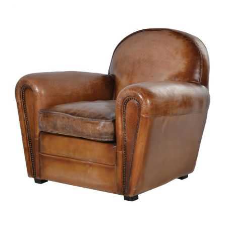 Vintage Art Deco Leather Armchair Man Cave Furniture & Decor  £1,690.00 