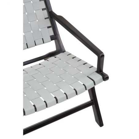 Grey Woven Leather Armchair Retro Furniture  £835.