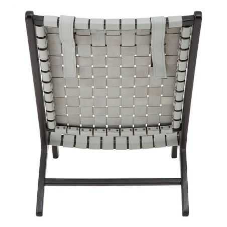 Grey Woven Leather Armchair Retro Furniture  £835.