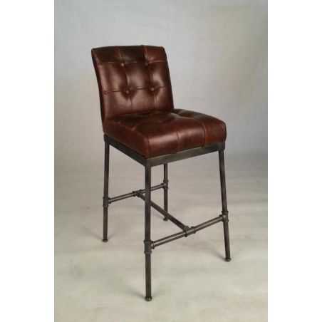 Leather Bar Stools With Backs Industrial Furniture Smithers of Stamford £688.00 