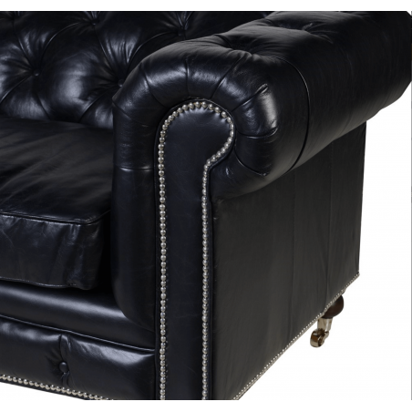 Black Leather Chesterfield Sofa Designer Furniture Smithers of Stamford £3,410.00 