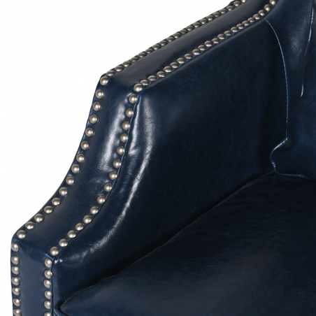 Rémy Blue Leather Armchair Designer Furniture Smithers of Stamford £850.00 