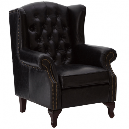 Black Chesterfield Leather Armchair Designer Furniture Smithers of Stamford £1,780.00 