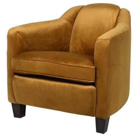 Mustard Velvet Tub Chair Designer Furniture  £680.00 