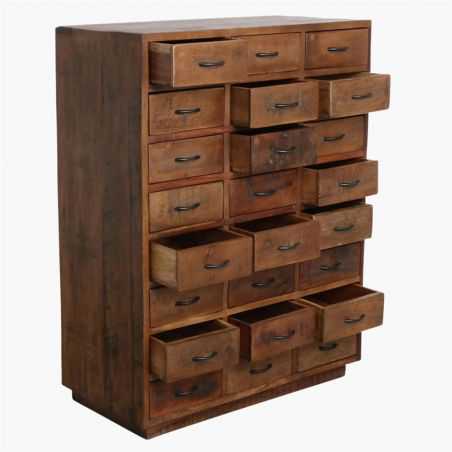 Factory Wood Apothecary Chest Of Drawers Reclaimed Wood Furniture Smithers of Stamford £1,450.00 