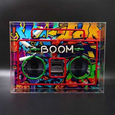 Boombox Large Glass Neon Light Gifts Smithers of Stamford £164.00 