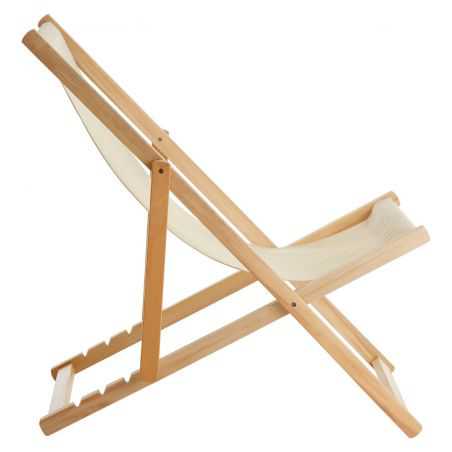 Traditional Cream Seaside Deck Chair Garden Furniture  £95.00 