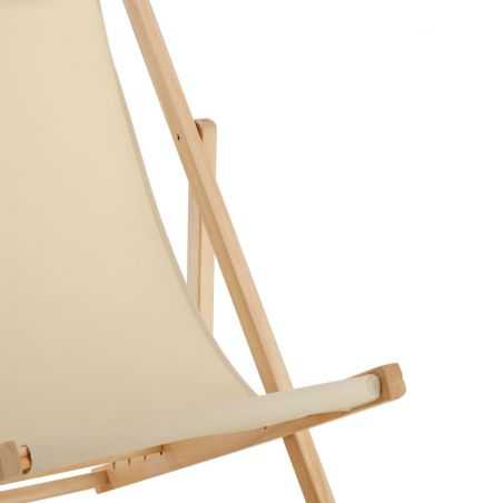 Traditional Cream Seaside Deck Chair Garden Furniture  £95.00 