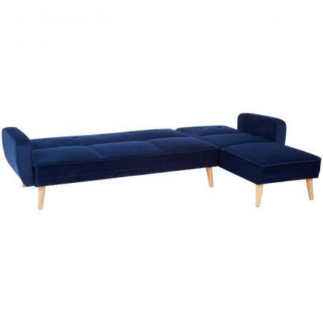 Azure Blue Velvet Corner Sofa Bed Designer Furniture Smithers of Stamford £1,044.00 