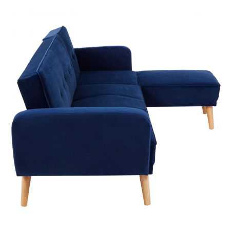 Azure Blue Velvet Corner Sofa Bed Designer Furniture Smithers of Stamford £1,044.00 