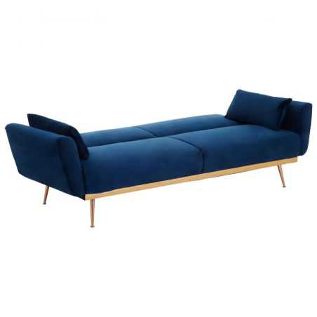 Azure Blue Velvet Corner Sofa Bed Designer Furniture Smithers of Stamford £1,044.00 