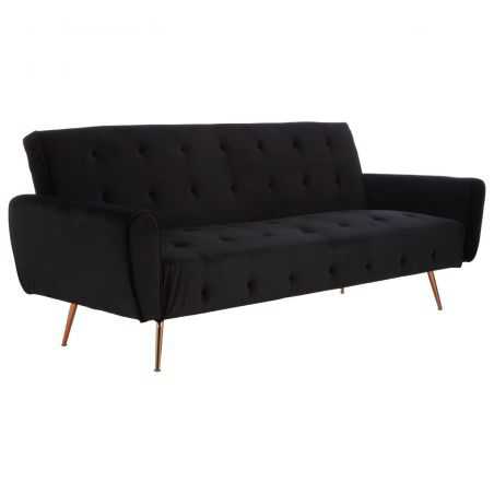 Hatton Black Velvet Sofa Bed Designer Furniture Smithers of Stamford £637.00 