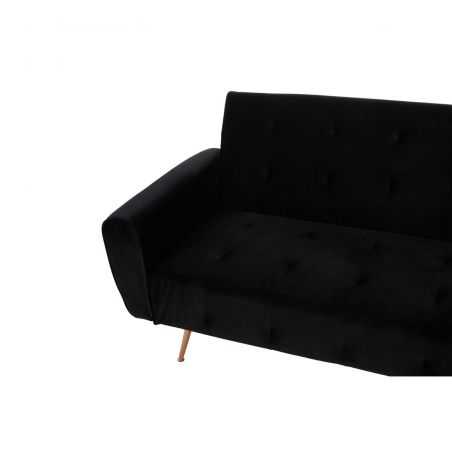 Hatton Black Velvet Sofa Bed Designer Furniture Smithers of Stamford £637.00 