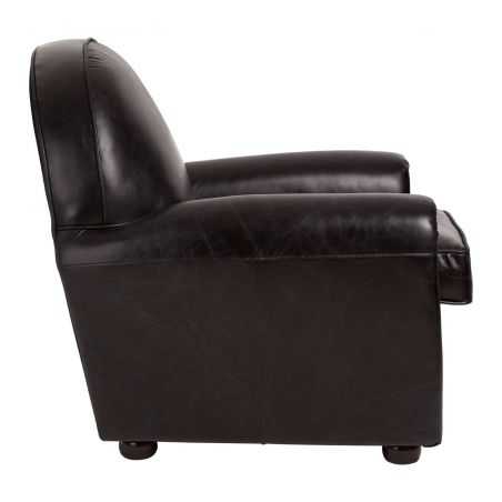 Victor Black Leather Armchair Sofas and Armchairs Smithers of Stamford £1,899.00 