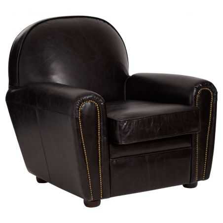 Victor Black Leather Armchair Sofas and Armchairs Smithers of Stamford £1,899.00 