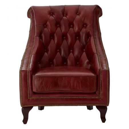 Galante II Red Leather Armchair Sofas and Armchairs Smithers of Stamford £1,950.00 