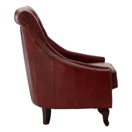 Galante II Red Leather Armchair Sofas and Armchairs Smithers of Stamford £1,950.00 