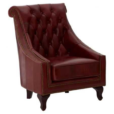 Galante II Red Leather Armchair Sofas and Armchairs Smithers of Stamford £1,950.00 