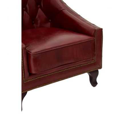 Galante II Red Leather Armchair Sofas and Armchairs Smithers of Stamford £1,950.00 