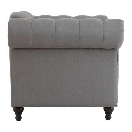 Chesterfield Armchair Upholstered In Grey Designer Furniture Smithers of Stamford £875.00 