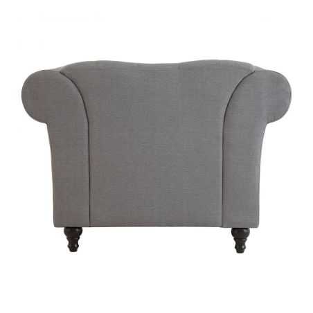 Chesterfield Armchair Upholstered In Grey Designer Furniture Smithers of Stamford £875.00 