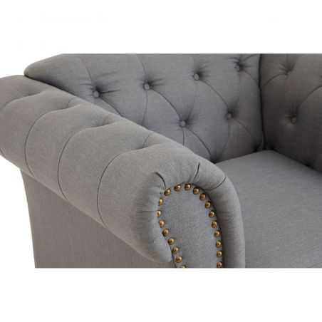 Chesterfield Armchair Upholstered In Grey Designer Furniture Smithers of Stamford £875.00 