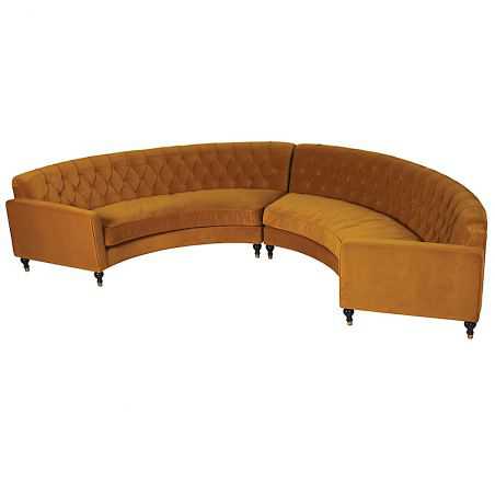 Tobacco Curved Sofa Vintage Furniture Smithers of Stamford £5,000.00 