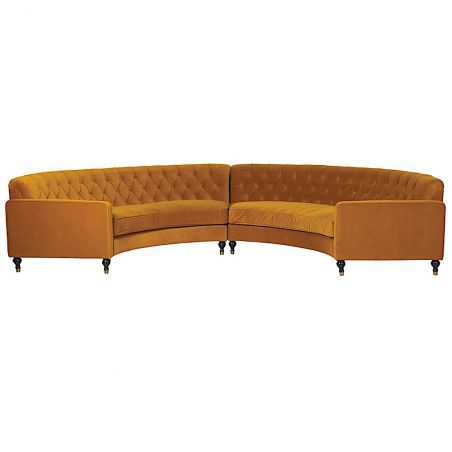 Tobacco Curved Sofa Vintage Furniture Smithers of Stamford £5,000.00 