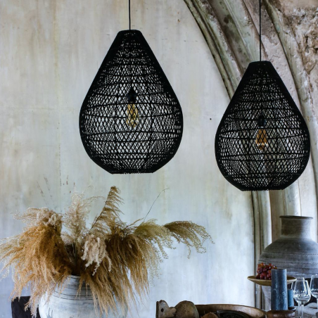 Large Black Rattan Pendant Light Lighting  £272.00 