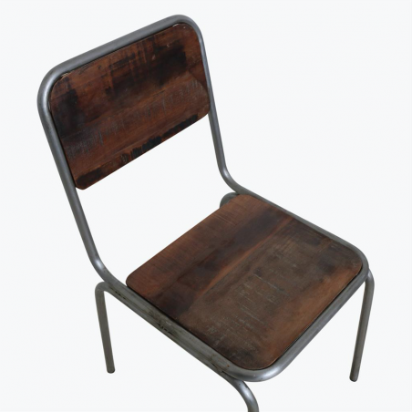 Factory Cafe Dining Chair Reclaimed Wood Furniture Smithers of Stamford £180.00 