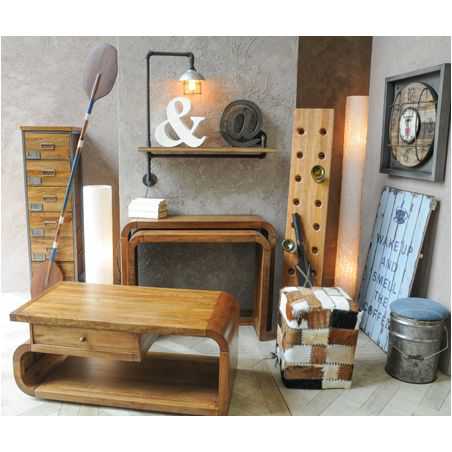 Stockholm Natural Curved Coffee Table & TV Unit Designer Furniture Smithers of Stamford £645.00 