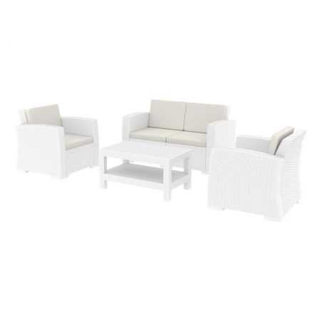 White Rattan Style Outdoor Lounge Sofa Set Garden Furniture  £1,550.00 